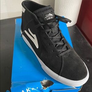 Men's Black and White High-Top Sneakers